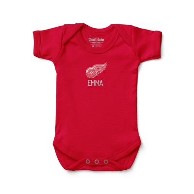 Малышам Detroit Red Wings Red Personalized Bodysuit