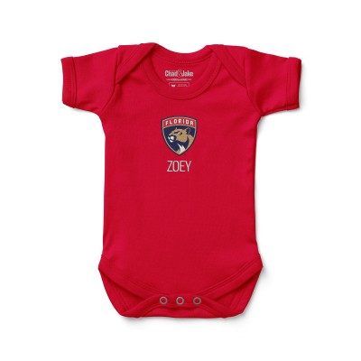 Малышам Florida Panthers Red Personalized Bodysuit