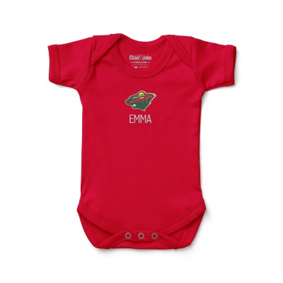 Малышам Minnesota Wild Red Personalized Bodysuit