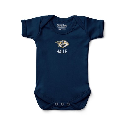 Малышам Nashville Predators Navy Personalized Bodysuit