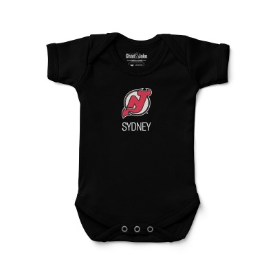 Малышам New Jersey Devils Black Personalized Bodysuit