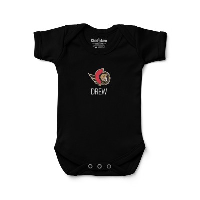 Малышам Ottawa Senators Black Personalized Bodysuit