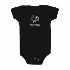 Малышам San Jose Sharks Black Personalized Bodysuit