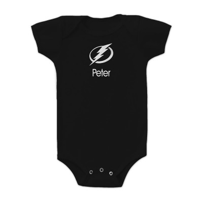 Малышам Tampa Bay Lightning Black Personalized Bodysuit