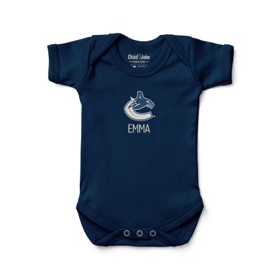 Малышам Vancouver Canucks Navy Personalized Bodysuit
