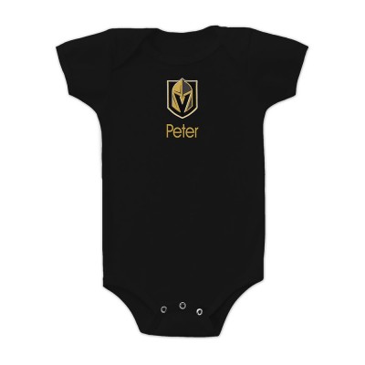 Малышам Vegas Golden Knights Black Personalized Bodysuit