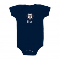 Малышам Winnipeg Jets Navy Personalized Bodysuit