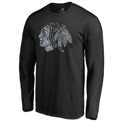 Футболка с длинным рукавом Chicago Blackhawks Static Logo - Black