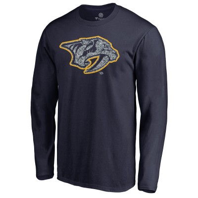 Футболка с длинным рукавом Nashville Predators Static Logo - Navy