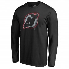 Футболка с длинным рукавом New Jersey Devils Black Static Logo
