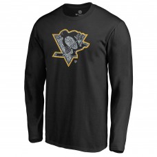 Pittsburgh Penguins Black Static Logo Long Sleeve T-Shirt