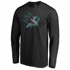 Футболка с длинным рукавом San Jose Sharks Black Static Logo Футболка с длинным рукавом San Jose Sharks Black Static Logo
