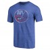 New York Islanders Royal Throwback Vintage Logo Tri-Blend T-Shirt