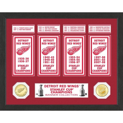 Detroit Red Wings Highland Mint 15 x 12 Stanley Cup Banner Collection Photo Mint