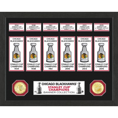 Chicago Blackhawks Highland Mint 15 x 12 Stanley Cup Banner Collection Photo Mint