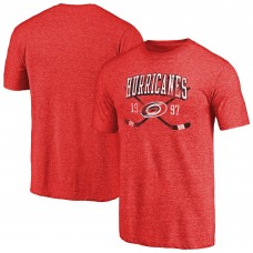 Carolina Hurricanes Red Vintage Collection Line Shift Tri-Blend T-Shirt