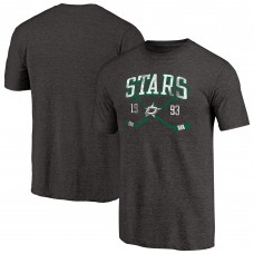 Dallas Stars Black Vintage Collection Line Shift Tri-Blend T-Shirt