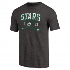 Dallas Stars Black Vintage Collection Line Shift Tri-Blend T-Shirt