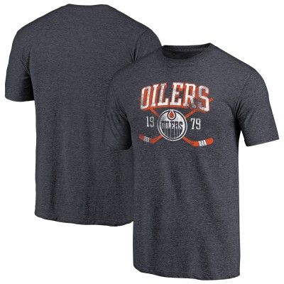Футболка Edmonton Oilers Vintage Collection Line Shift Tri-Blend - Navy