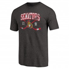 Ottawa Senators Black Vintage Collection Line Shift Tri-Blend T-Shirt Ottawa Senators Black Vintage Collection Line Shift Tri-Blend T-Shirt