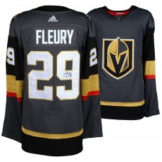 Игровая джерси Autographed Vegas Golden Knights Marc-Andre Fleury Fanatics Authentic Black Adidas Authentic