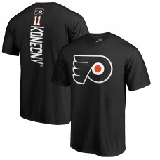 Футболка Travis Konecny Philadelphia Flyers Team Logo Backer Name & Number - Black