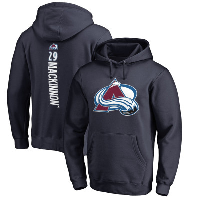 Colorado Avalanche Nathan MacKinnon Navy Backer Name & Number Pullover Hoodie