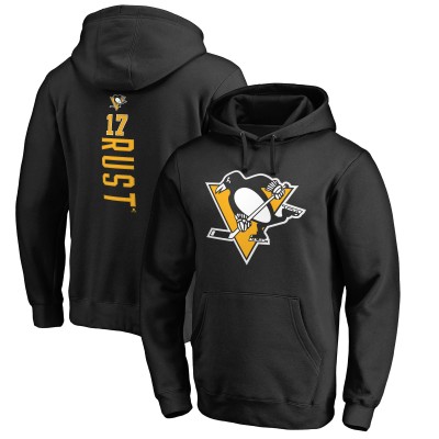 Pittsburgh Penguins Bryan Rust Black Backer Name & Number Pullover Hoodie