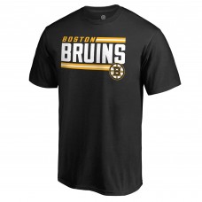 Boston Bruins Iconic Collection On Side Stripe T-Shirt - Black