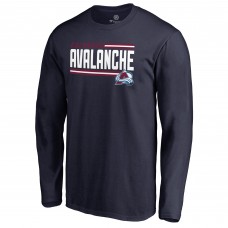 Футболка с длинным рукавом Colorado Avalanche Iconic Collection On Side Stripe - Navy