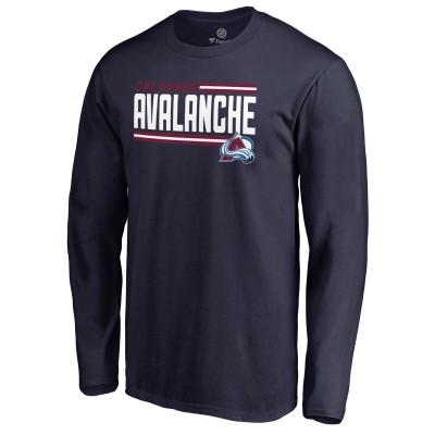 Футболка с длинным рукавом Colorado Avalanche Iconic Collection On Side Stripe - Navy