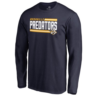 Футболка с длинным рукавом Nashville Predators Iconic Collection On Side Stripe - Navy
