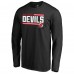Футболка с длинным рукавом New Jersey Devils Black Iconic Collection On Side Stripe