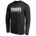 Футболка с длинным рукавом San Jose Sharks Black Iconic Collection On Side Stripe
