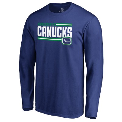 Vancouver Canucks Royal Iconic Collection On Side Stripe Long Sleeve T-Shirt