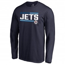 Футболка с длинным рукавом Winnipeg Jets Iconic Collection On Side Stripe - Navy