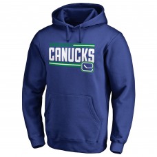 Vancouver Canucks Royal Iconic Collection On Side Stripe Pullover Hoodie