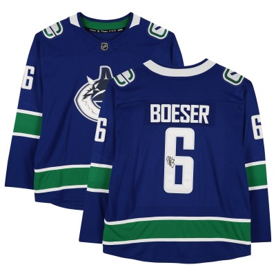 Autographed Vancouver Canucks Brock Boeser Fanatics Authentic Blue Fanatics Breakaway Jersey