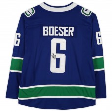 Autographed Vancouver Canucks Brock Boeser Fanatics Authentic Blue Fanatics Breakaway Jersey