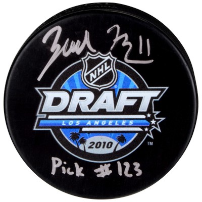 Шайба с автографом Zach Hyman Edmonton Oilers Fanatics Authentic Autographed 2010 NHL Draft Logo with Pick #123 Inscription