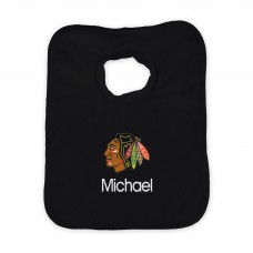 Chicago Blackhawks Infant Personalized Bib - Black
