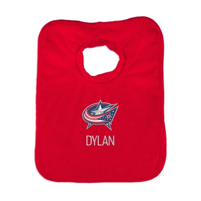 Columbus Blue Jackets Infant Personalized Bib - Red