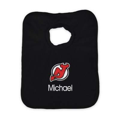 New Jersey Devils Infant Personalized Bib - Black