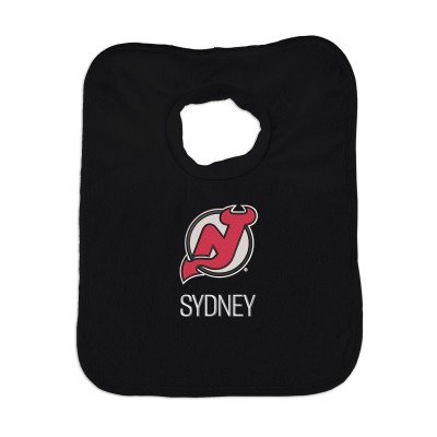New Jersey Devils Infant Personalized Bib - Black