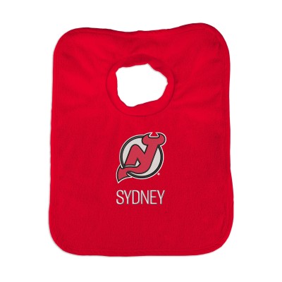 New Jersey Devils Infant Personalized Bib - Red