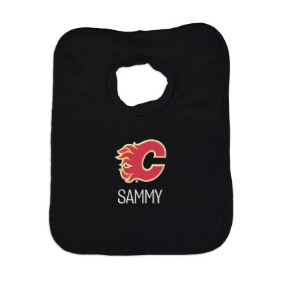 Calgary Flames Infant Personalized Bib - Black