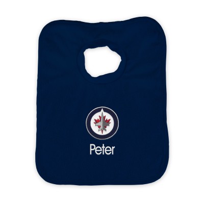 Winnipeg Jets Infant Personalized Bib - Navy