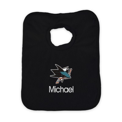 Малышам San Jose Sharks Black Personalized Bib