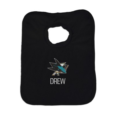 Малышам San Jose Sharks Black Personalized Bib