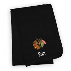 Chicago Blackhawks Infant Personalized Blanket - Black